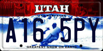 UT license plate A165PY