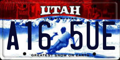 UT license plate A165UE