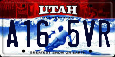 UT license plate A165VR