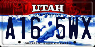 UT license plate A165WX