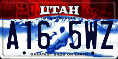 UT license plate A165WZ