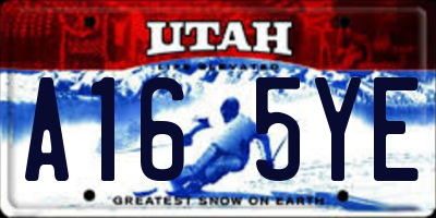 UT license plate A165YE