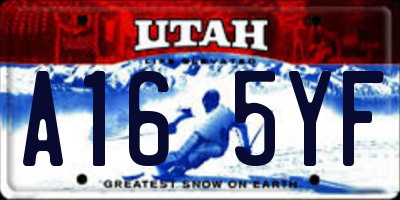 UT license plate A165YF