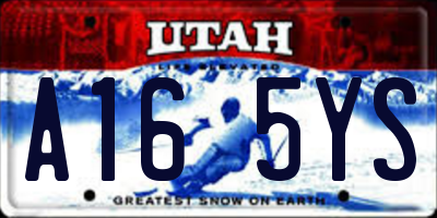 UT license plate A165YS