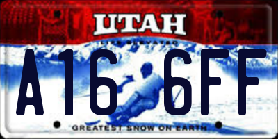 UT license plate A166FF