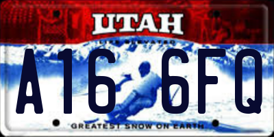 UT license plate A166FQ