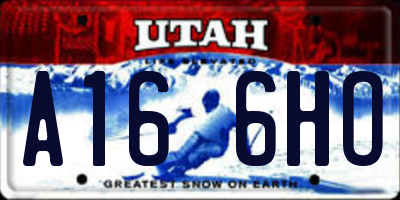 UT license plate A166HO