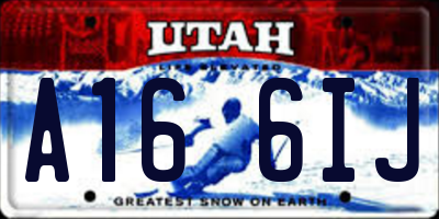 UT license plate A166IJ
