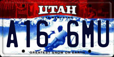 UT license plate A166MU
