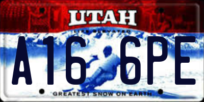 UT license plate A166PE