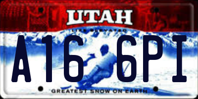 UT license plate A166PI