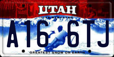 UT license plate A166TJ