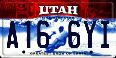 UT license plate A166YI