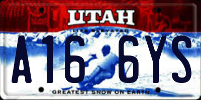 UT license plate A166YS