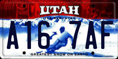 UT license plate A167AF