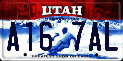 UT license plate A167AL