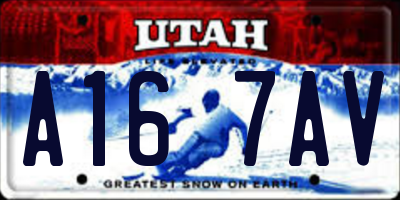 UT license plate A167AV