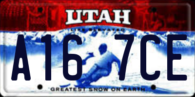 UT license plate A167CE