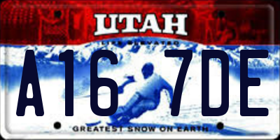 UT license plate A167DE
