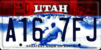 UT license plate A167FJ