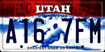UT license plate A167FM
