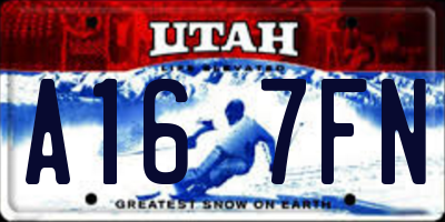 UT license plate A167FN