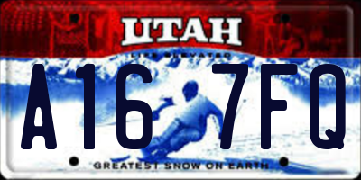 UT license plate A167FQ