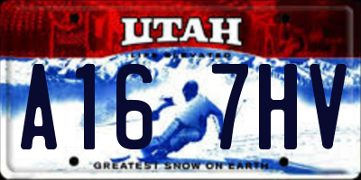 UT license plate A167HV