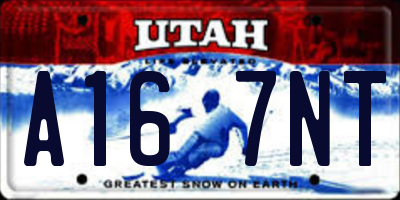 UT license plate A167NT