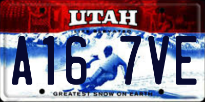 UT license plate A167VE