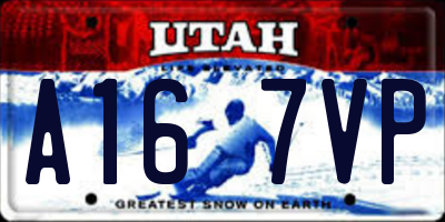 UT license plate A167VP