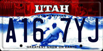 UT license plate A167YJ