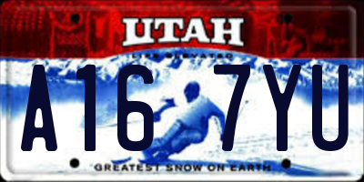 UT license plate A167YU