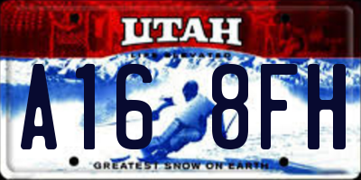 UT license plate A168FH