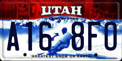 UT license plate A168FO
