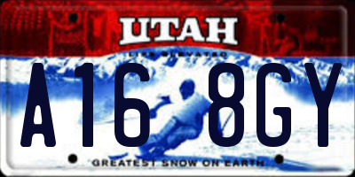 UT license plate A168GY