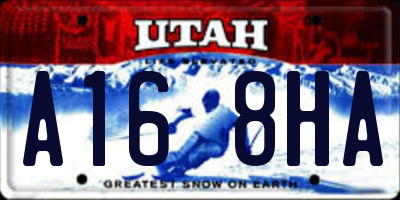 UT license plate A168HA
