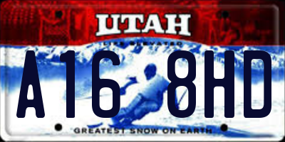 UT license plate A168HD