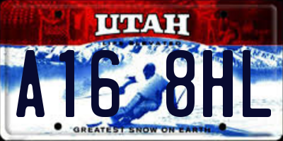 UT license plate A168HL