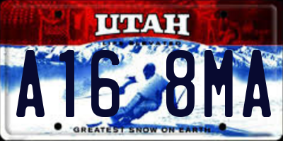 UT license plate A168MA