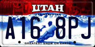 UT license plate A168PJ