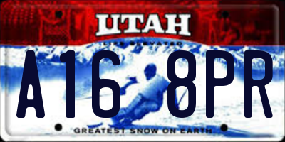 UT license plate A168PR