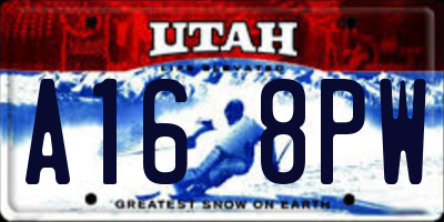 UT license plate A168PW