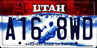 UT license plate A168WD
