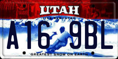UT license plate A169BL