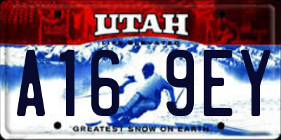 UT license plate A169EY
