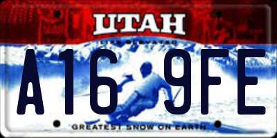 UT license plate A169FE