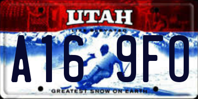 UT license plate A169FO