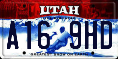 UT license plate A169HD