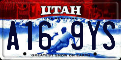 UT license plate A169YS